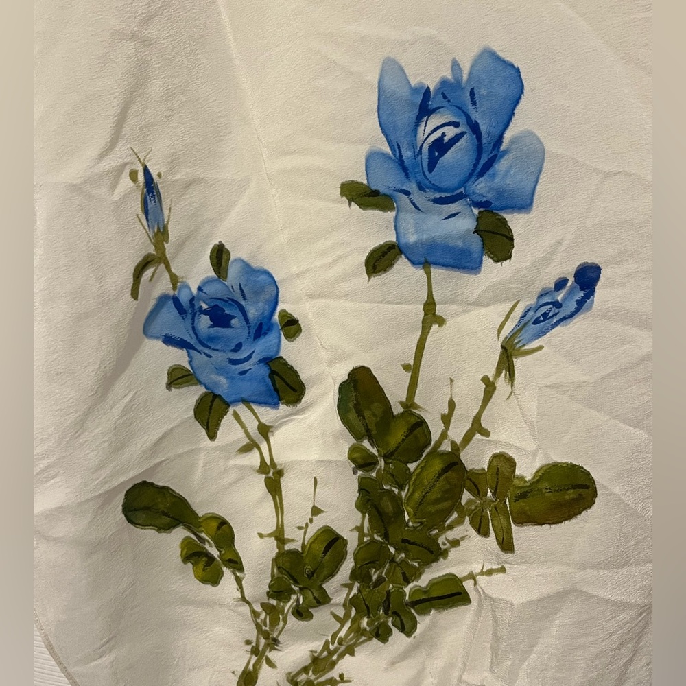Chinese Painted Silk Scarf